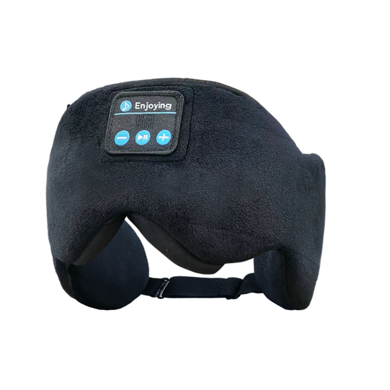 Máscara ocular Bluetooth retrátil preta de algodão