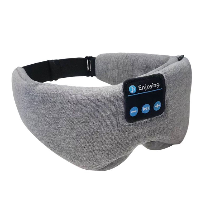 Algodão Bluetooth Sleep Eye Mask Headband Fones de ouvido Mini Grey
