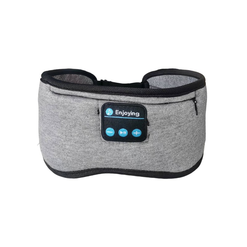Máscara de olho Bluetooth com zíper cinza de algodão