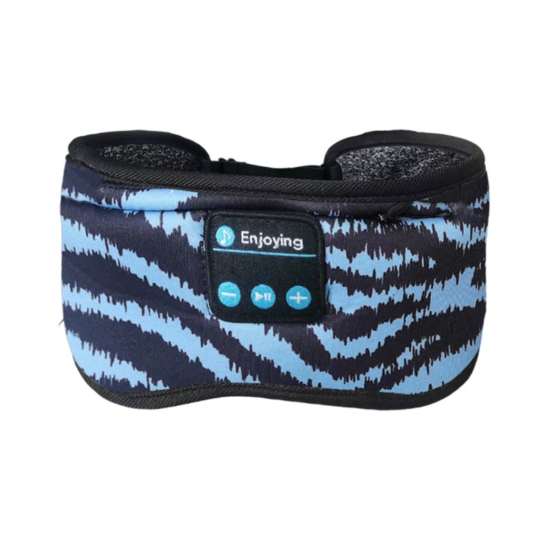 Máscara de olho Bluetooth azul zebra de algodão
